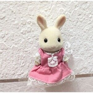 Calico Critters Mom Rabbit With Pink Dress With Lace